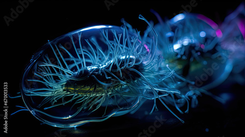  glowing jellyfish, optical fiber technology 