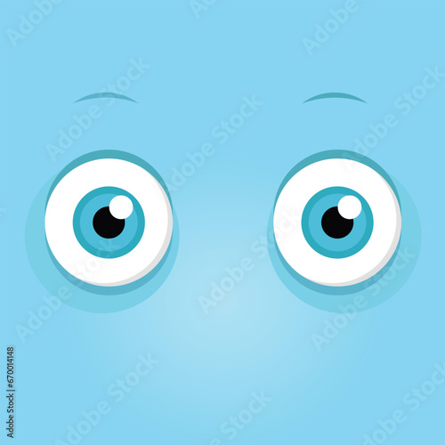 Cartoon monster eye. Cartoon illustration of eyes of a puzzled monster. Vector 10 EPS.