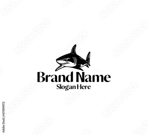 shark logo template black and white