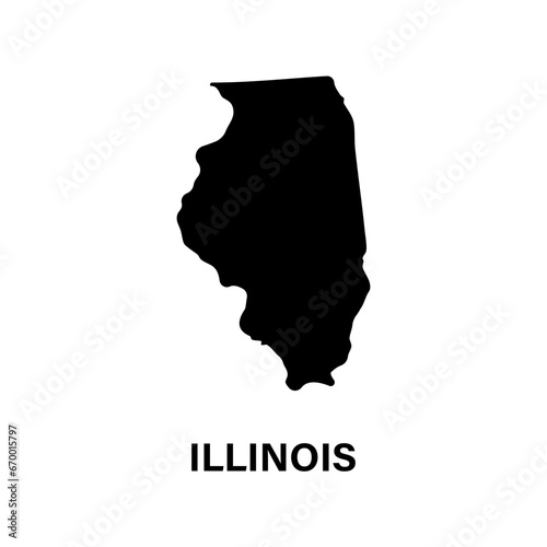 Illinois state map silhouette icon
