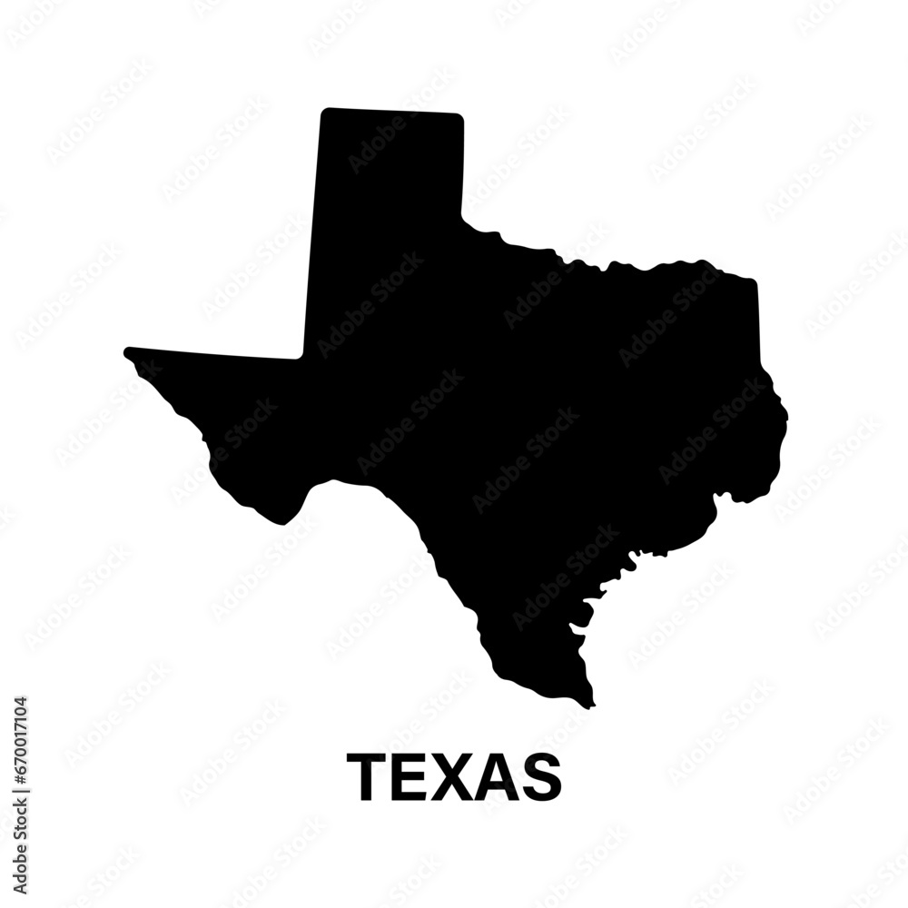 Texas state silhouette map icon Stock Vector | Adobe Stock
