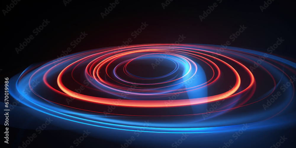 Vibrant neon lights forming a mesmerizing circular pattern. Vibrant neon lights forming a mesmerizing circular pattern.