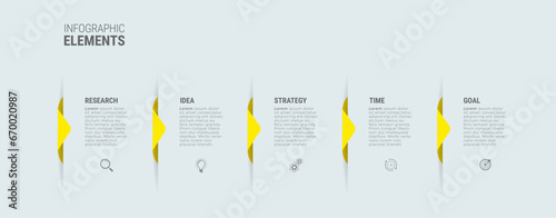 Business infographic template design icons 5 options or steps