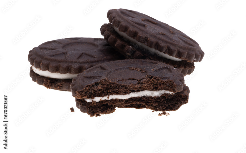 double chocolate cookie isolated double chocolate cookie isolated
