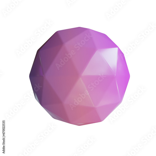 Purple Dodecagon, Simple Dodecagon Application. Practical Design, Facilitating User Experience. 3d illustration, 3d element, 3d rendering. 3d visualization isolated on a transparent background 
