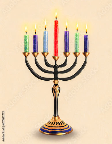 Happy Jewish holiday Hanukkah, greeting card design.
