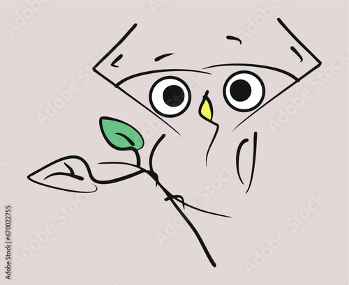 Owl. A fabulous animal. Vector graphics, eps
