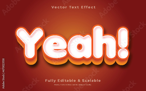 yeah 3d text effect vector download