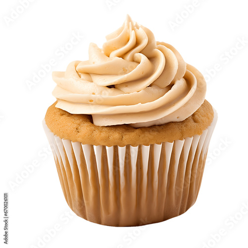 Dessert Peanut Butter Cupcake Isolated on a transparent background