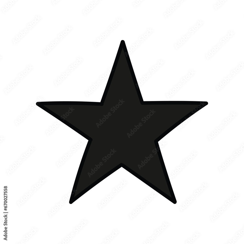 A hand-drawn cartoon star icon on a white background. A hand-drawn cartoon star icon on a white background.