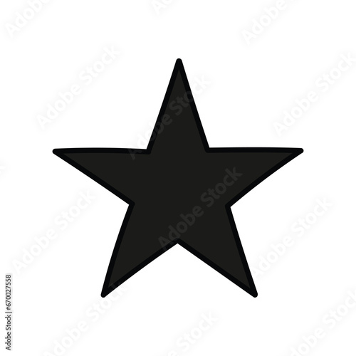A hand-drawn cartoon star icon on a white background.