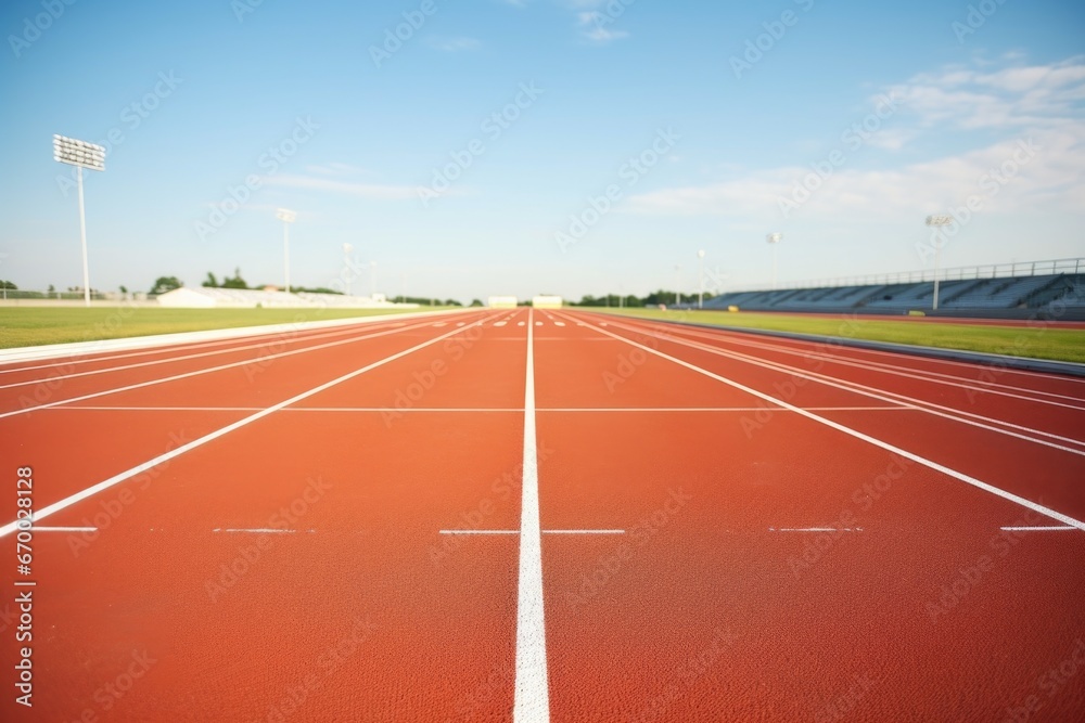 start line of a racing track with the track lanes visible