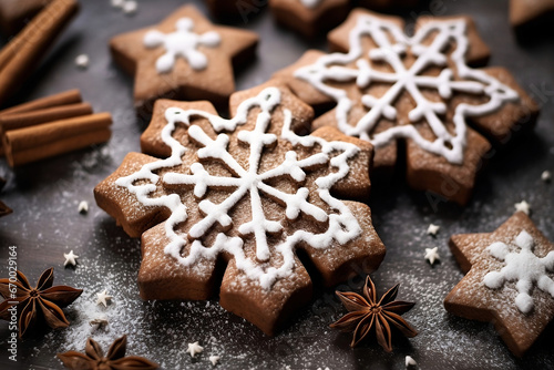 Snowflake Shaped Christmas Cookies