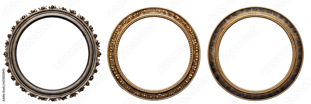 set of antique picture frame isolated on a transparent background set of antique picture frame isolated on a transparent background