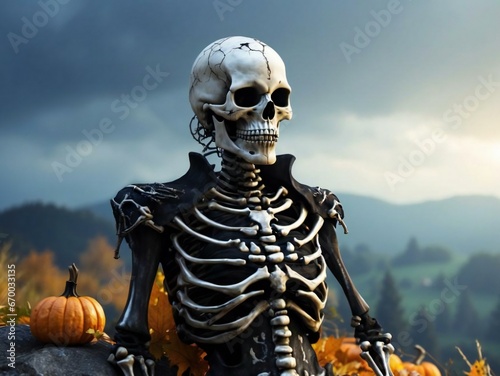 Skeleton halloween costume Generative AI