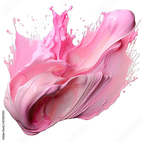 Pastel Pink Paint Stroke Isolated on Transparent or White Background, PNG