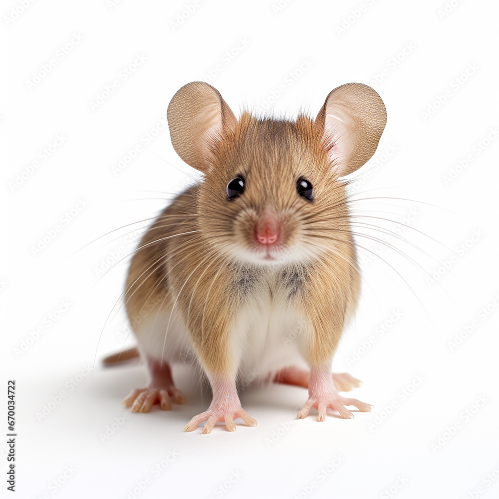 AI. Mouse portrait isolated on white background