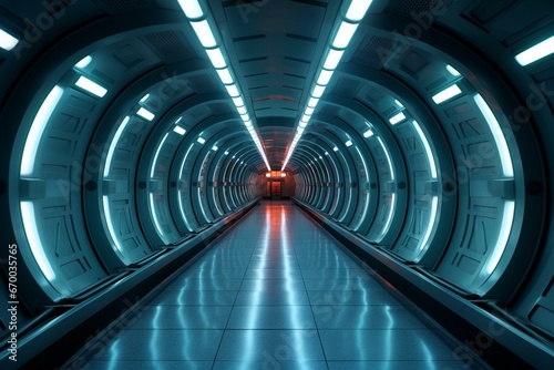 A futuristic subway tunnel. Generative AI