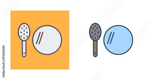 Brush and Mirror Vector Icon