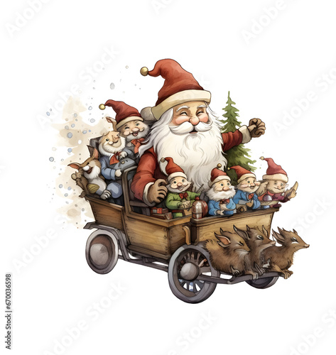 gnome in a sleigh, gnome  Christmas