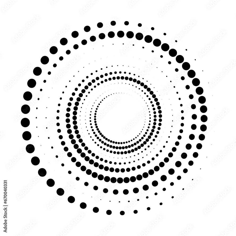Spiral Dotted design logo. Spinning Circle shape. Vector illustration Spiral Dotted design logo. Spinning Circle shape. Vector illustration