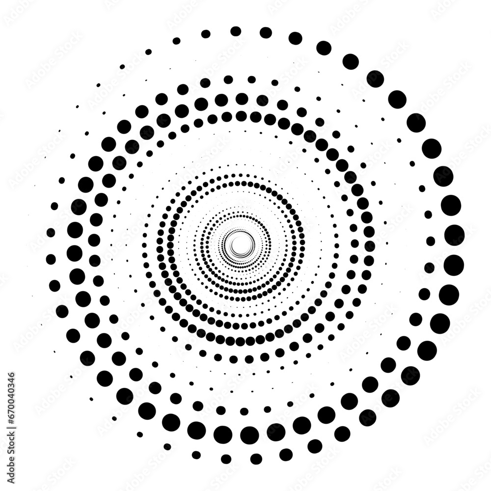 Abstract Dotted Vortex spiral logo. Spinning Circle shape. Vector illustration Abstract Dotted Vortex spiral logo. Spinning Circle shape. Vector illustration