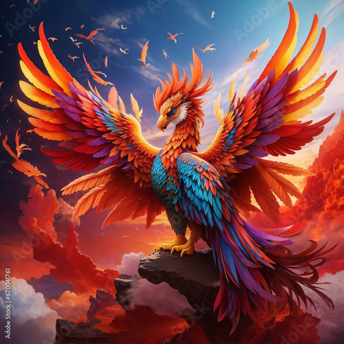 phoenix bird on a mountain