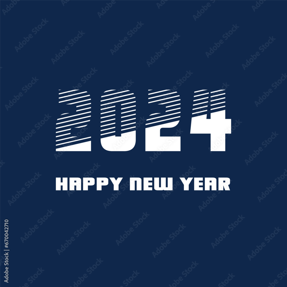 Vector happy new year 2024 greeting banner for social media post