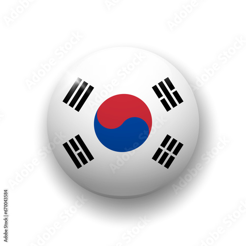 Realistic glossy button with flag of South Korea. 3d vector element with shadow underneath. Best for mobile apps, UI and web design. Free Download Realistic glossy button with flag of South Korea. 3d vector element with shadow underneath. Best for mobile apps, UI and web design. - GFXLoad