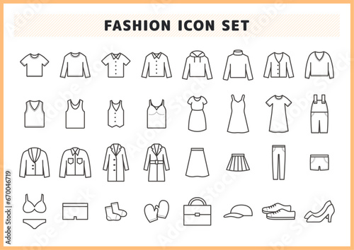 ファッション雑貨や洋服のアイコンセット © marumaru