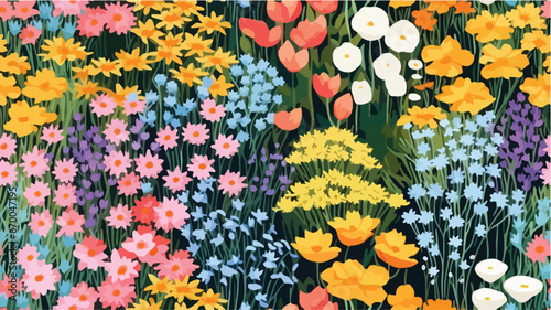 pattern with colorful flowe...