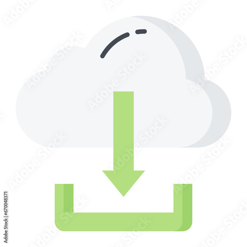 Cloud Download Flat Icon