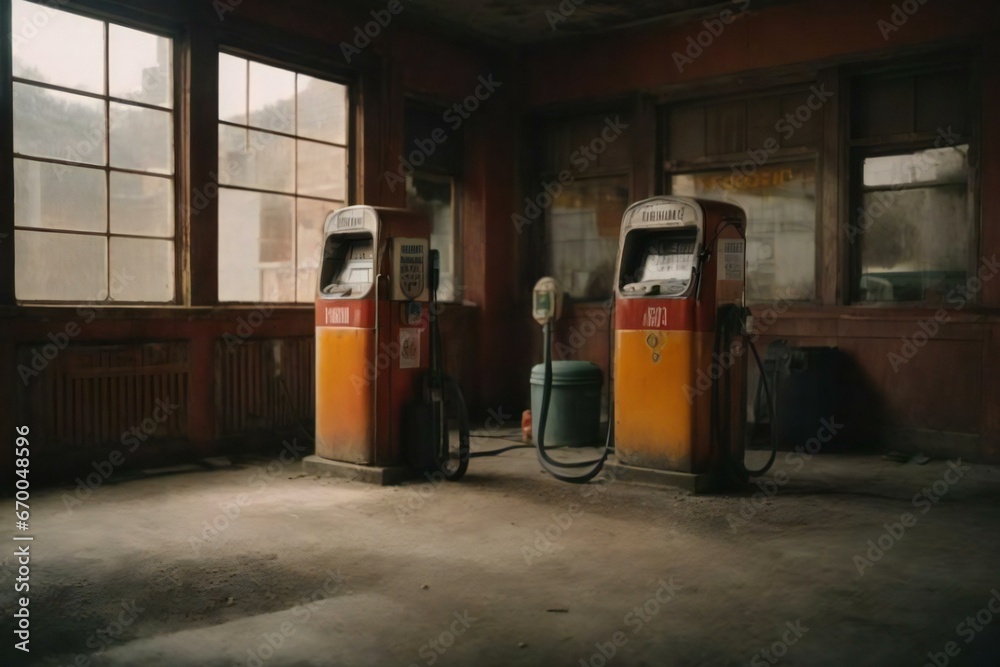 Gas station in an abandoned apartment Generative AI Gas station in an abandoned apartment Generative AI