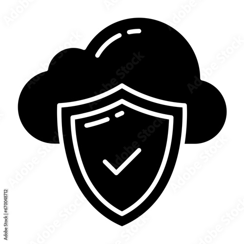 Free Download Cloud Security Glyph Icon - GFXLoad