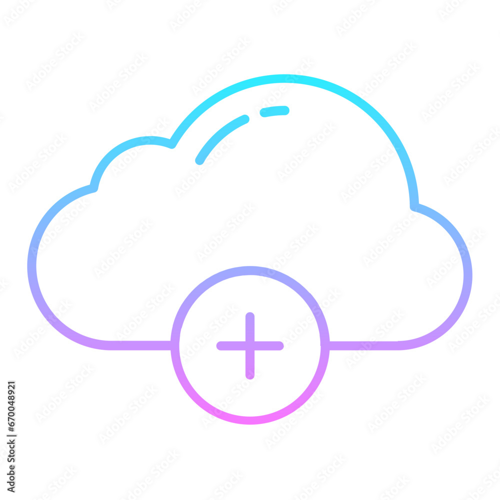 Cloud Add Gradient Icon