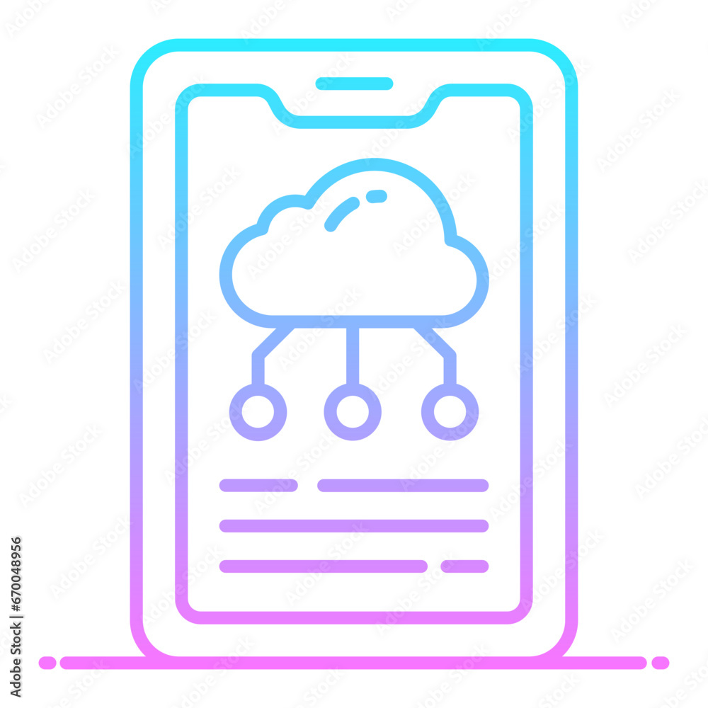 Cloud Phone Gradient Icon Cloud Phone Gradient Icon
