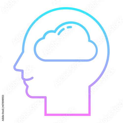 Cloud Brain Gradient Icon
