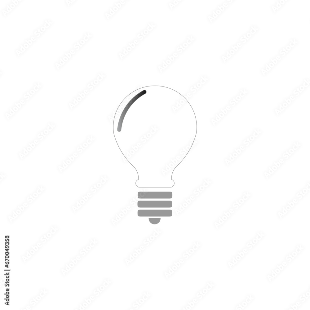 icon light bulb isolated on white icon light bulb isolated on white