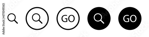Search bar icons. Go. Vector illustration