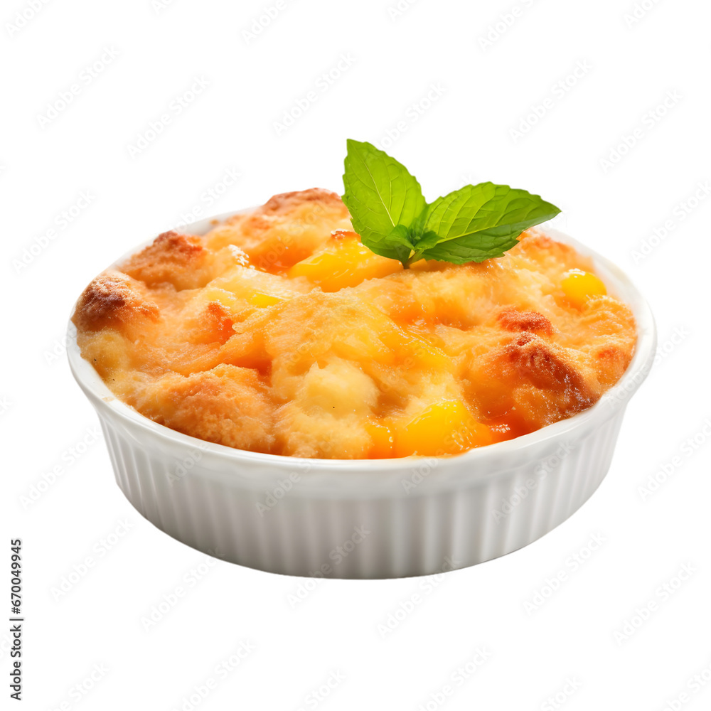 Peach Cobbler Isolated on a transparent background Peach Cobbler Isolated on a transparent background