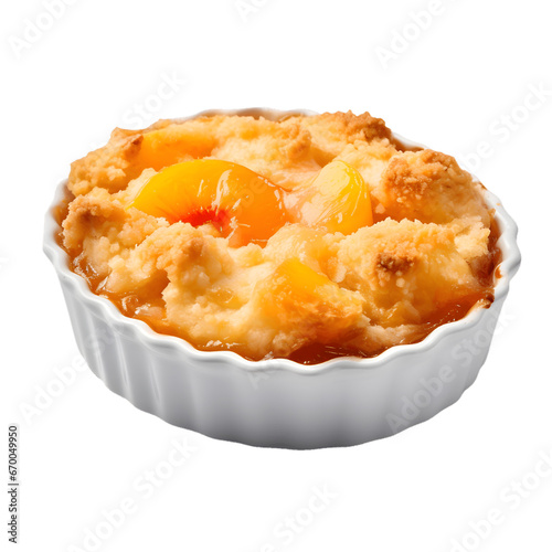 Peach Cobbler Isolated on a transparent background