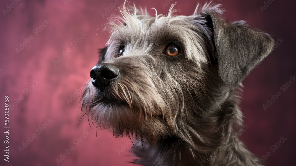 Portrait Dog On Pink Background Hearts, Background Image, Valentine Background Images, Hd