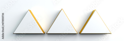 3d triangle shapes on white background photo