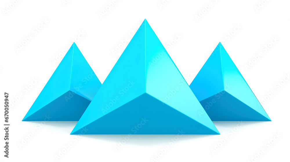 Sleek Geometric Glass 3D Triangles on White Background Sleek Geometric Glass 3D Triangles on White Background