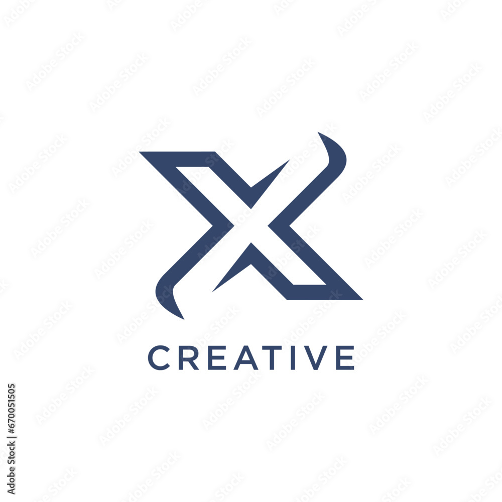 Letter X with modern creative idea monogram abstract logo