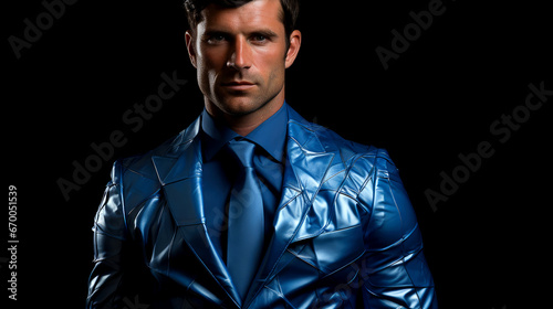 Contemporary Male Model in Trendy Blue Outfit - Fashion Editorial © ZEKINDIGITAL