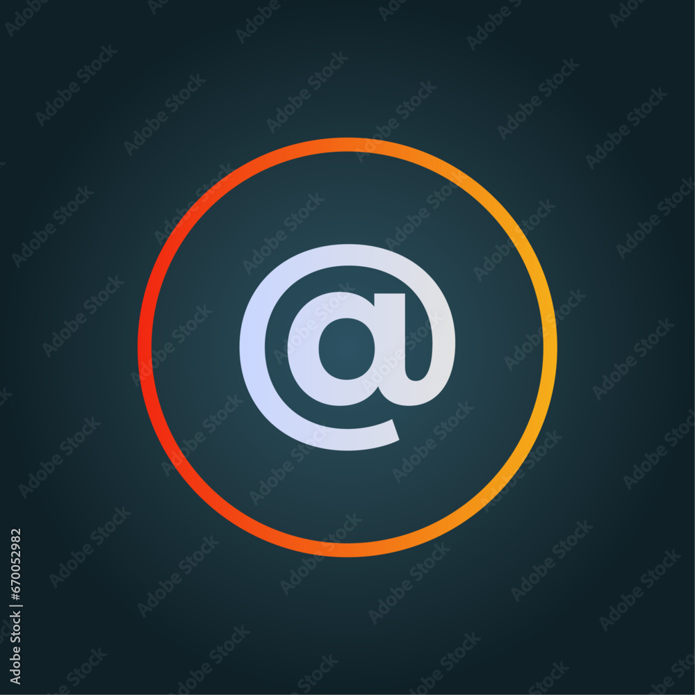 At sign button vector icon At sign button vector icon