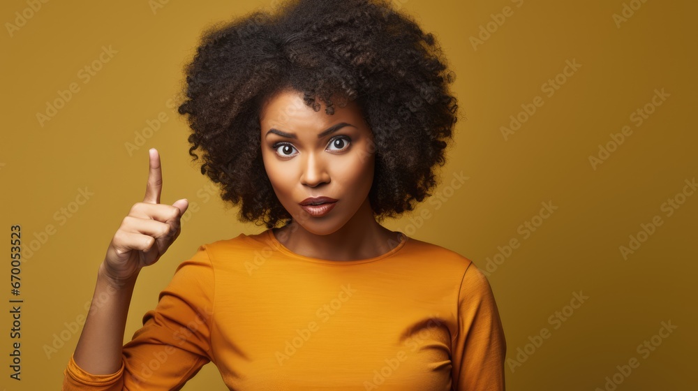 Confident African Businesswoman Pointing Outdoors Confident African Businesswoman Pointing Outdoors