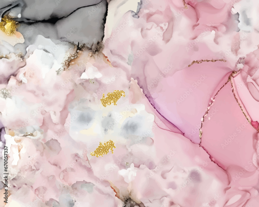 Pastel pink elegant alcohol ink design with gold glitter Pastel pink elegant alcohol ink design with gold glitter