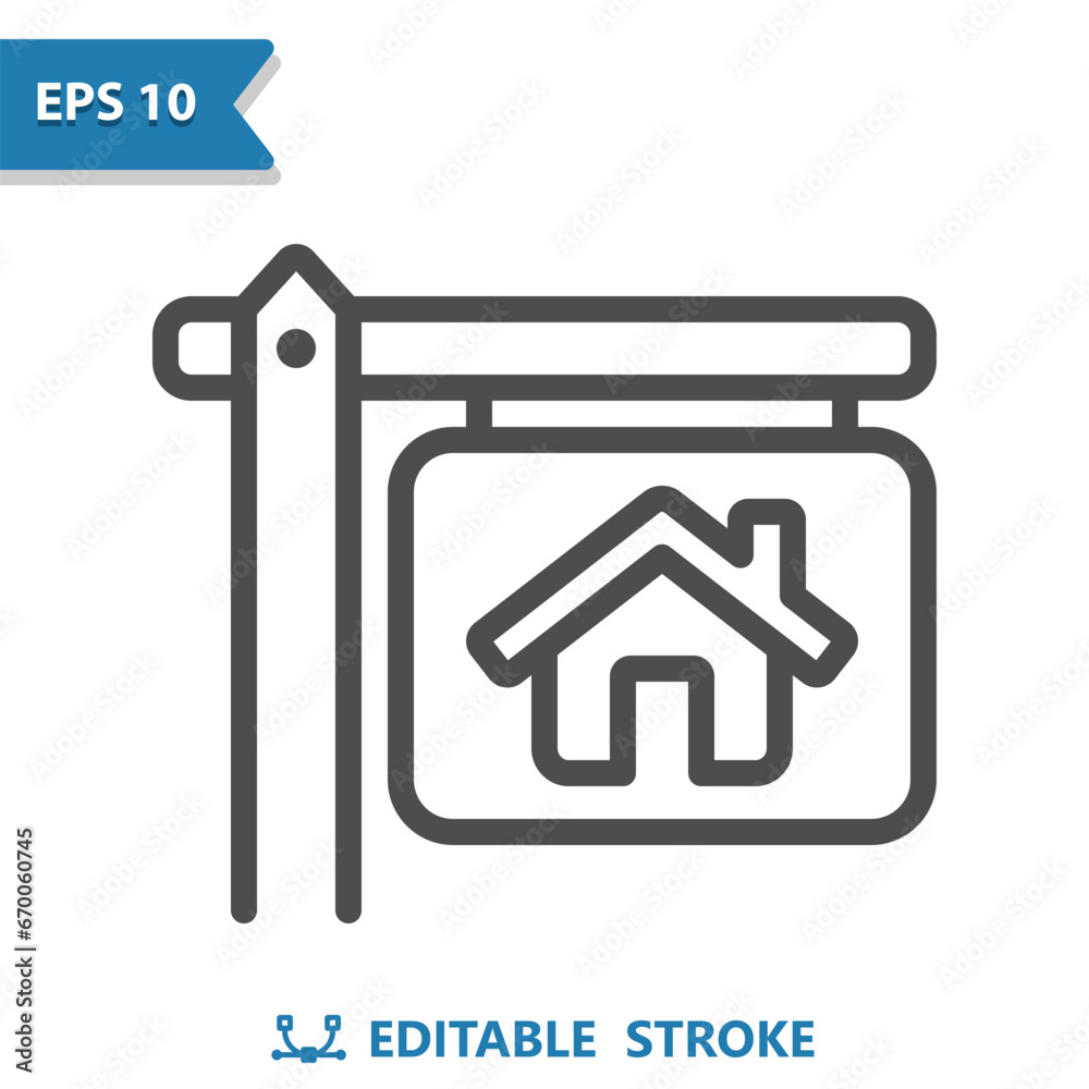 Real Estate Sign Icon. House, Home, For Sale Real Estate Sign Icon. House, Home, For Sale
